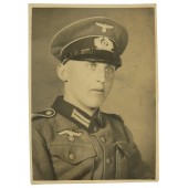 Soldado de infantería de la Wehrmacht con uniforme de tipo austriaco y gorra de visera.